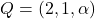 Q = (2,1,\alpha)